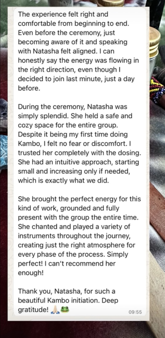 Kambo review from a participant