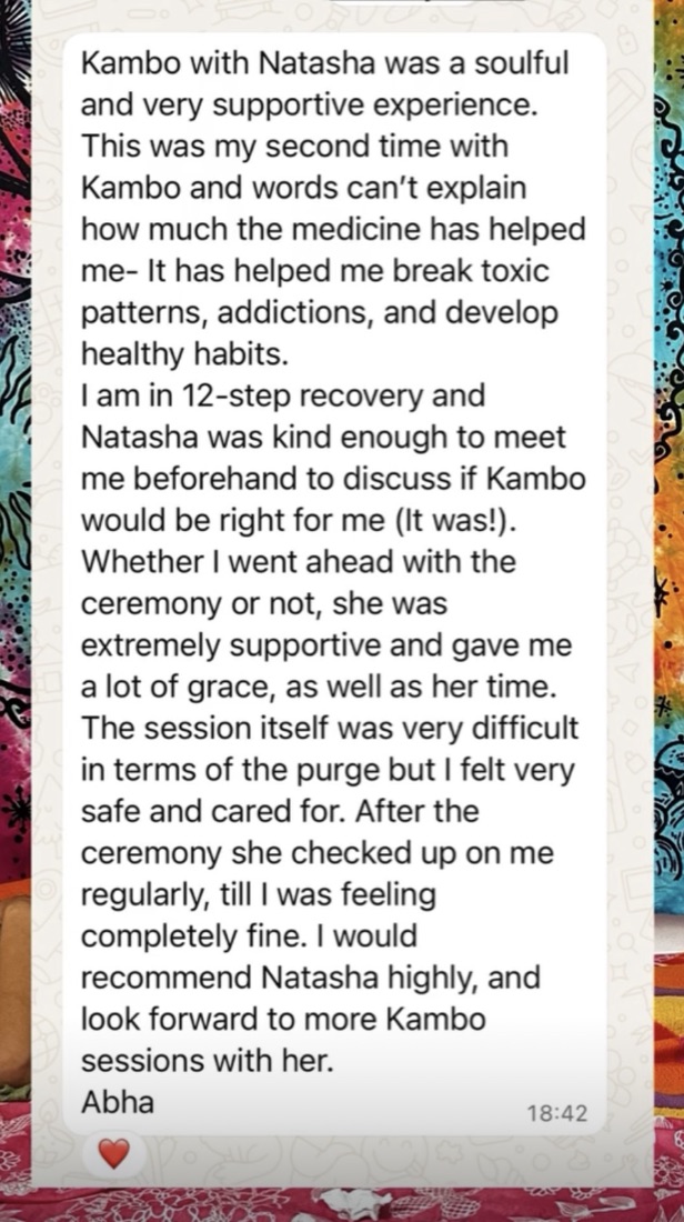 Kambo review from a participant