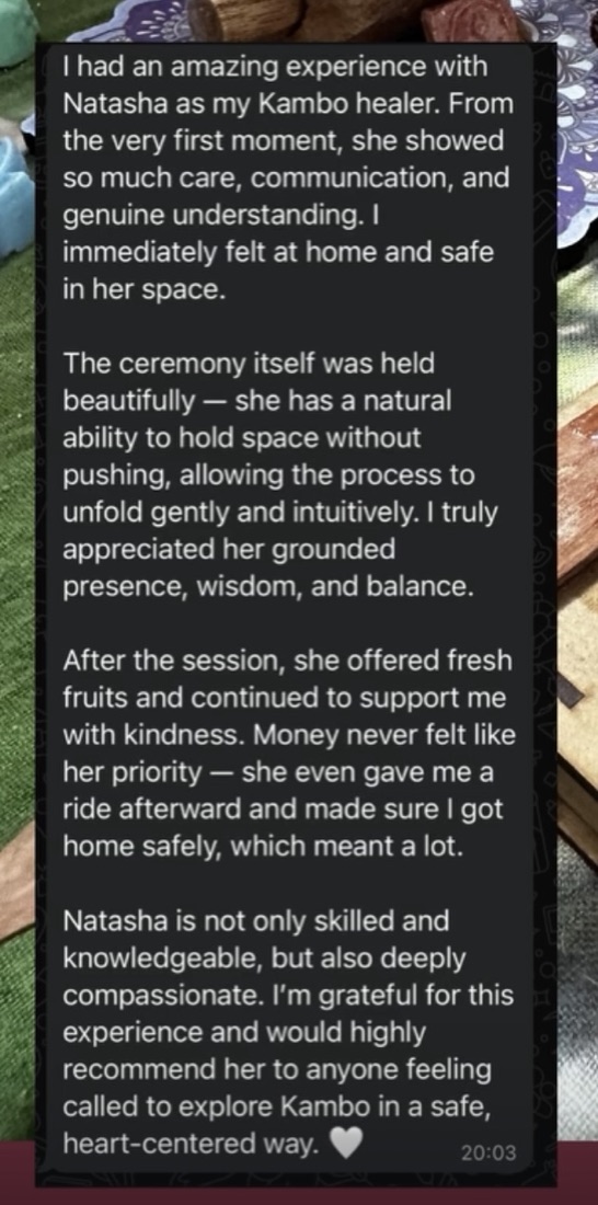 Kambo review from a participant